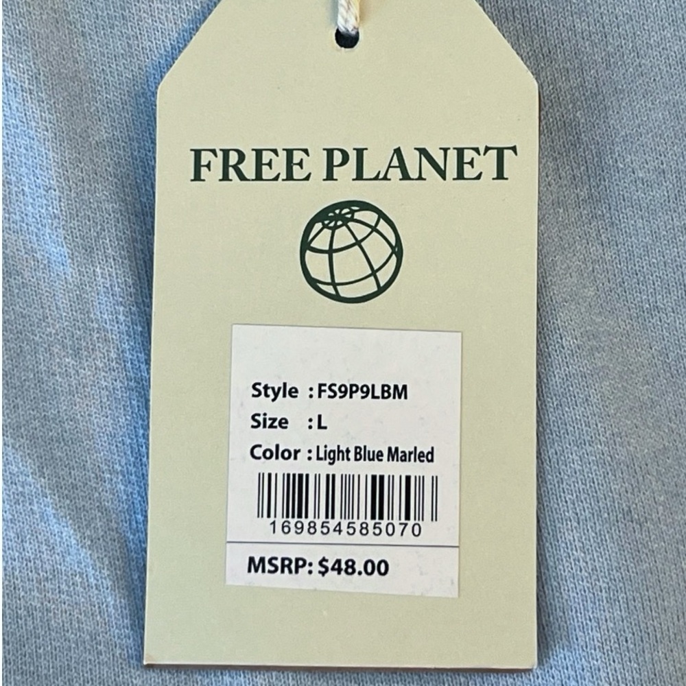 Free Planet Light Blue Marled Lounge Shorts Men’s Large NWT Eco Cotton - Picture 6 of 12